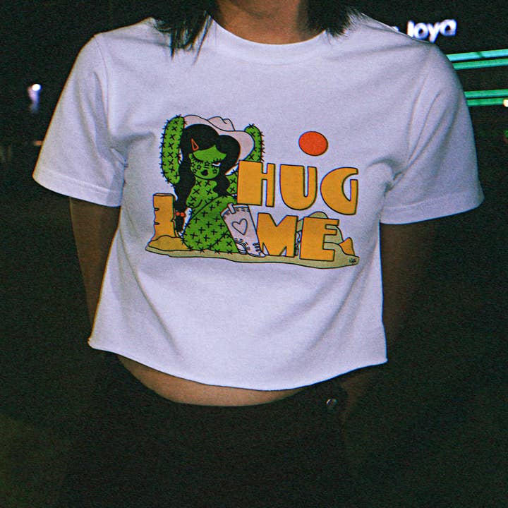 Valfre - Wholesale Screen Printed T-Shirt - Women's - Hug Me Crop Top