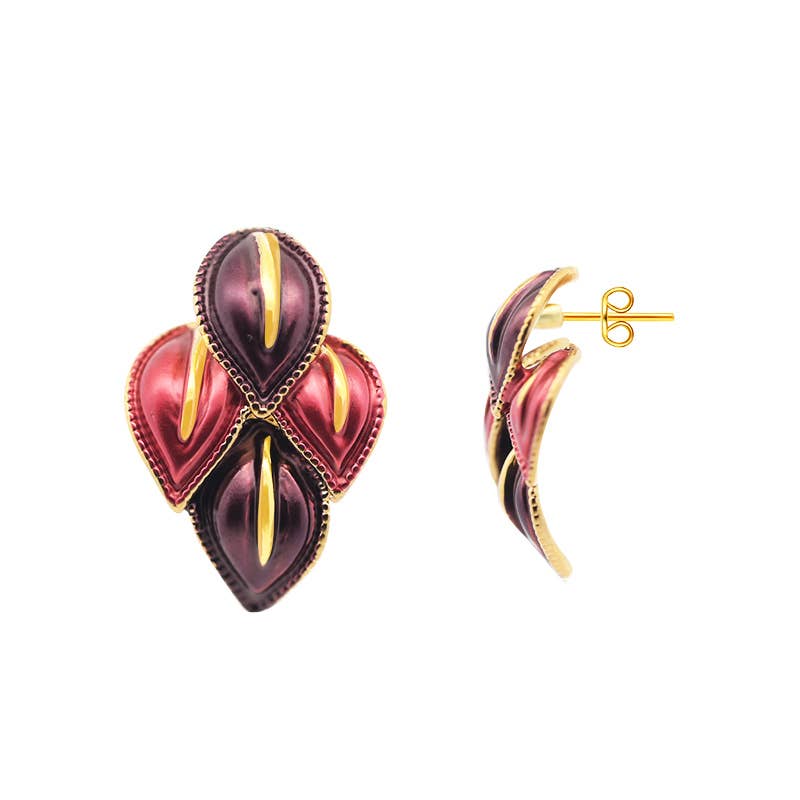 AMORINO SRL – wholesale Stud/post earrings – FOUR-LEAF ENAMELED EARRINGS2