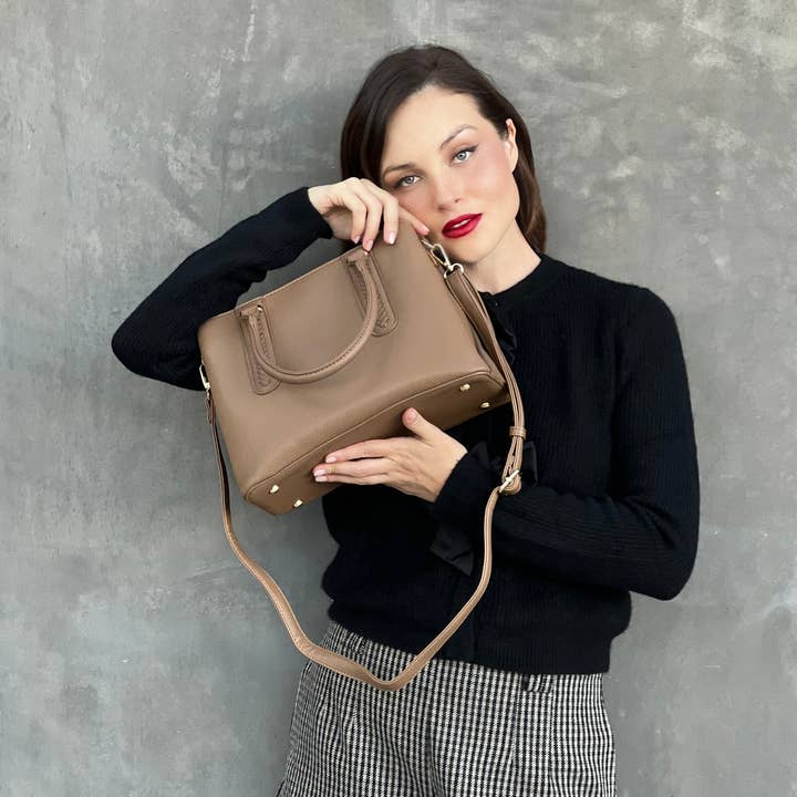 Wholesale NOREEN SATCHEL BAG WITH WHIPSTITCH DETAIL for your Wholesale NOREEN SATCHEL BAG WITH WHIPSTITCH DETAIL for your