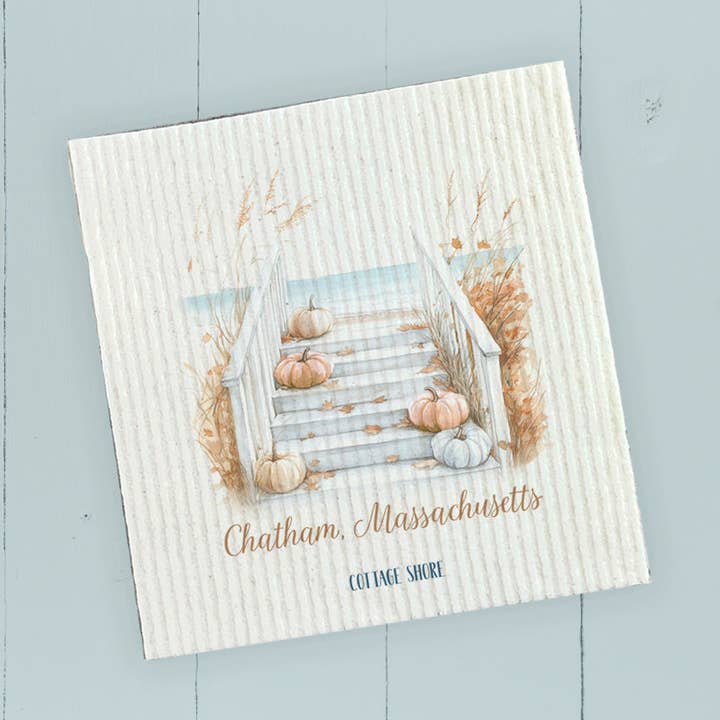 Autumn Tide - Custom Swedish Dish Cloth for wholesale by Cottage Shore
