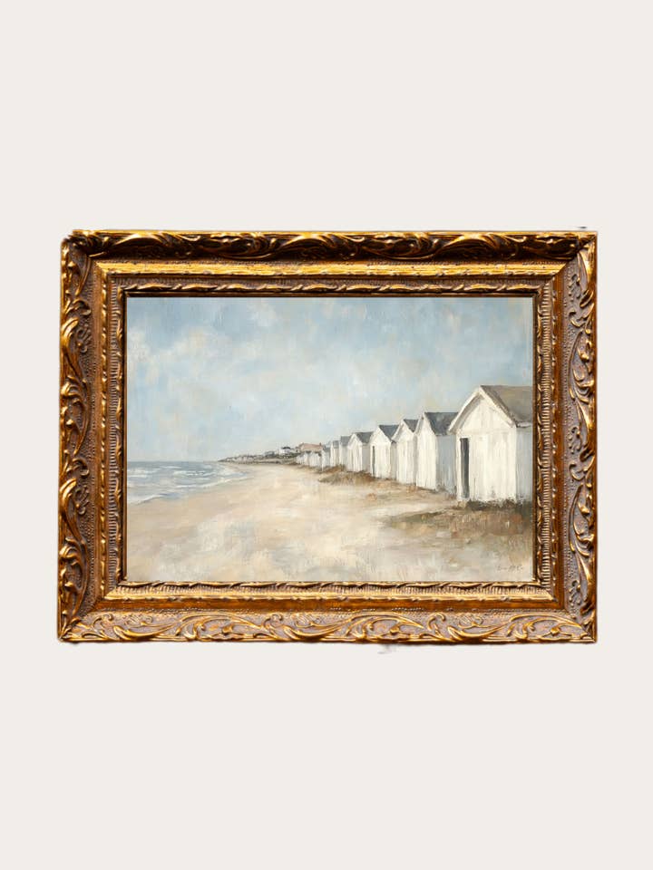 Vintage-Strandstadt | Von französischem Messing inspiriertes Kunstwerk in goldener Rahmenleiste für den Großhandel von Luxe B Co