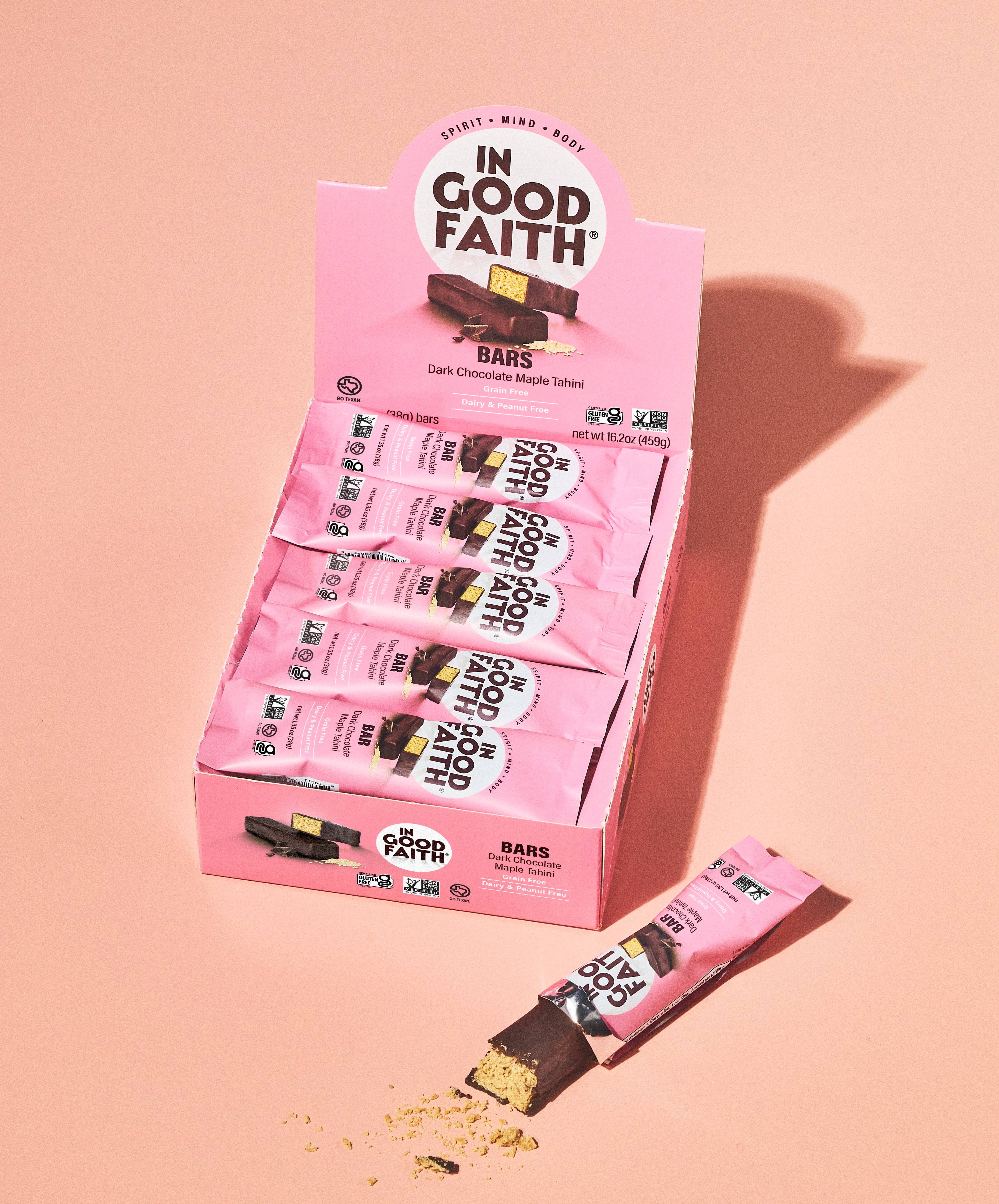 In Good Faith - Wholesale Chocolate Bar - Dark Chocolate Maple Tahini Bars 3