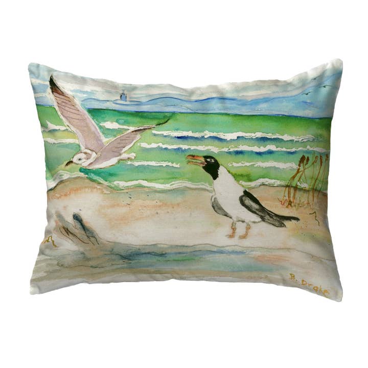 Seagulls Pillow for wholesale by Betsy Drake Interiors