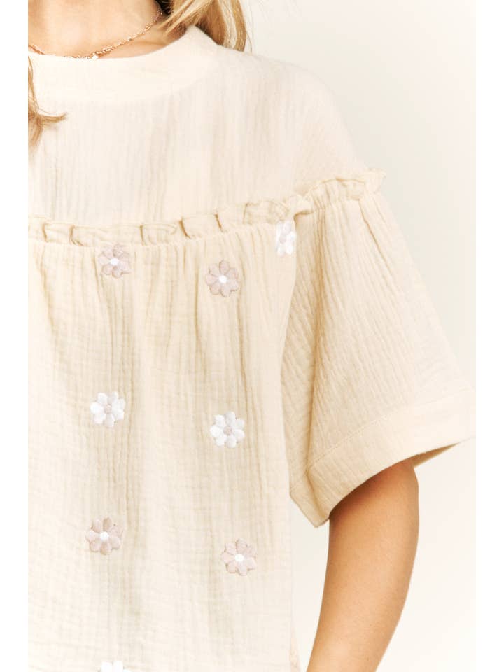 Sweet Generis - Wholesale Blouse - Dames - BABYDOLL TOP MET GAASBORDUURSEL12