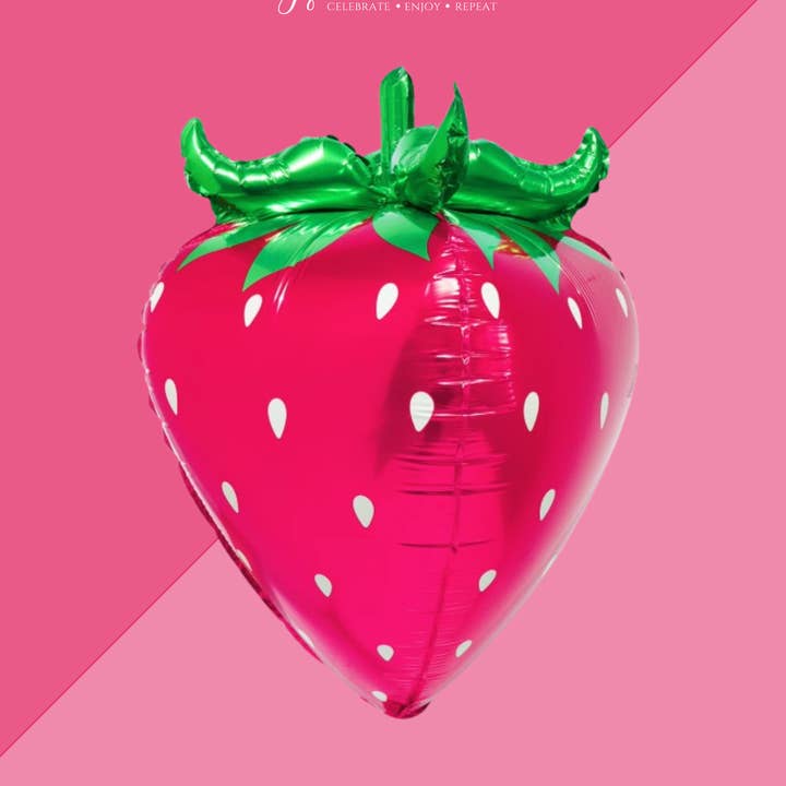 Zoey Christina - Wholesale Balloon - 4D Strawberry Foil Balloon – Pink or Red Fruit-Themed Party0