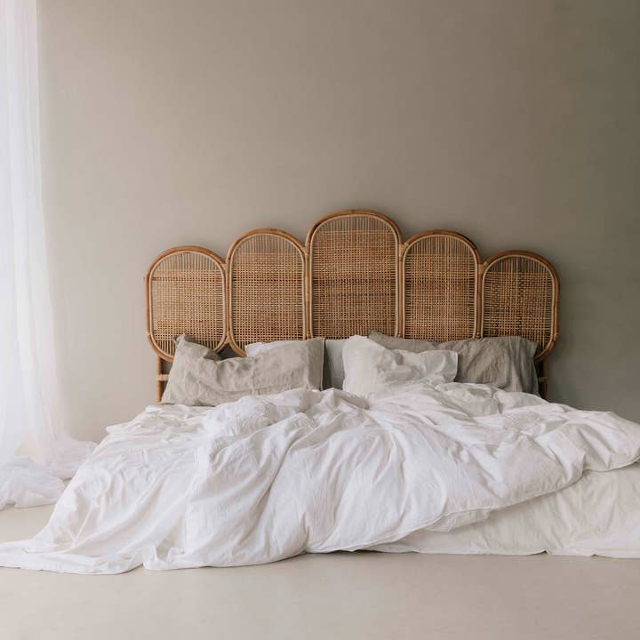 The Straw Studio - Wholesale Headboard - Rattan Headboard - Fan Shaped