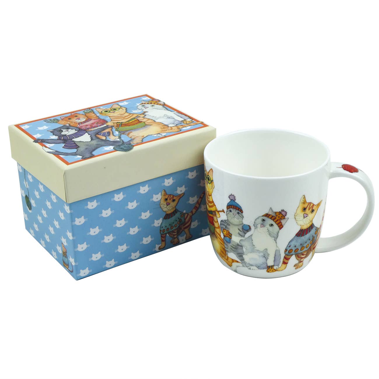Emma Ball Ltd - Wholesale Coffee Mug - Kittens In Mittens Bone China Mug With Gift Box1