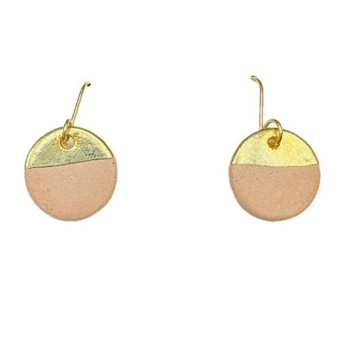Gold Half Moon Dangle Earrings for wholesale by MERRY DOVE