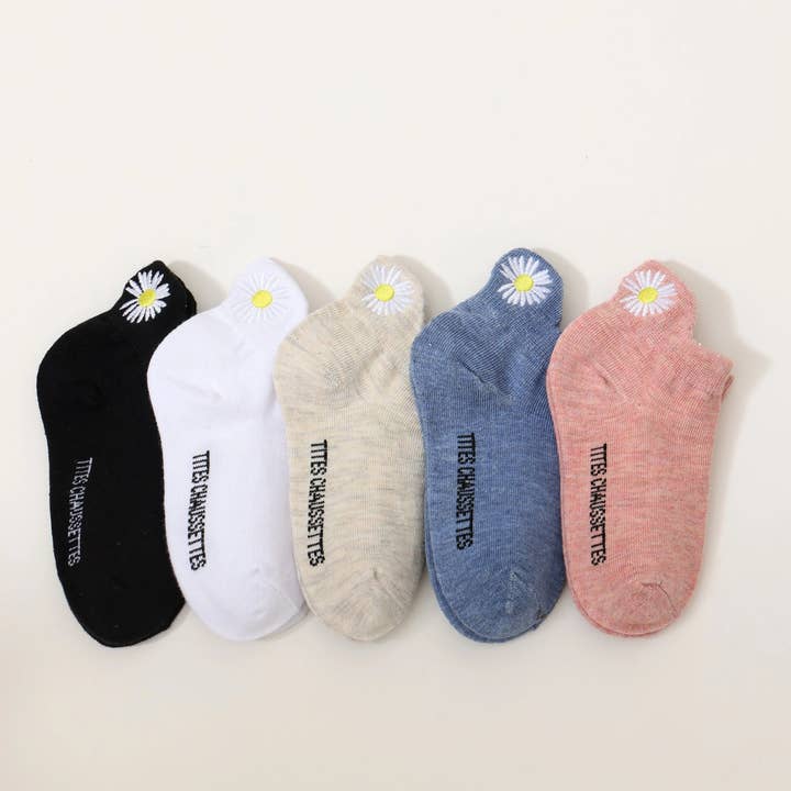 Lot de 5 Chaussettes Languette Fleur I Bébé et Enfant pour la vente par Tites Chaussettes