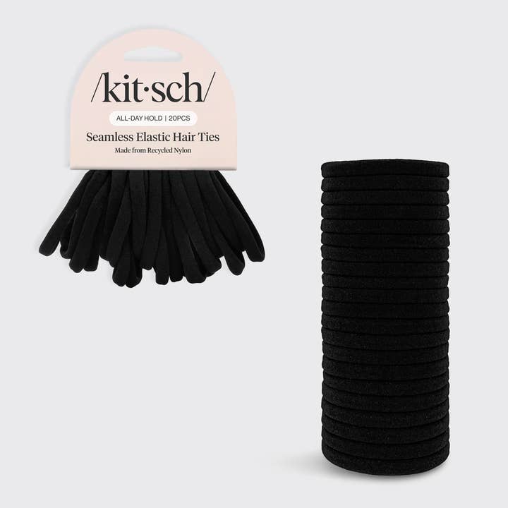 Lot de 20 élastiques en nylon recyclé écologiques - Noir pour la vente par KITSCH
