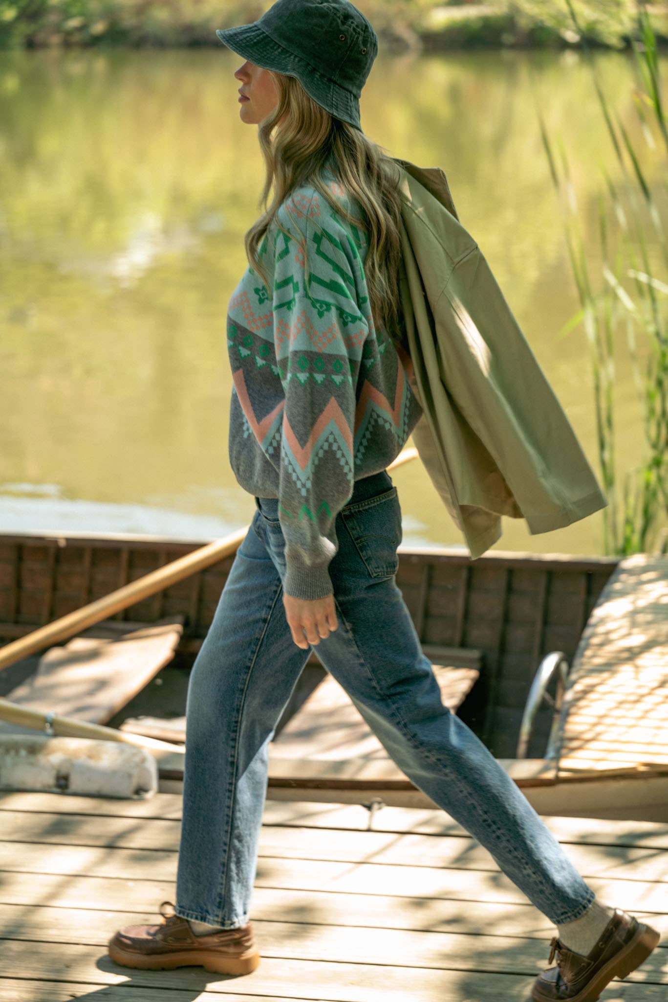 Burgundy Multi GEOMETRIC KNIT MOCK NECK HALF ZIP PULLOVER SWEATER MSW10885 for wholesale on Faire26