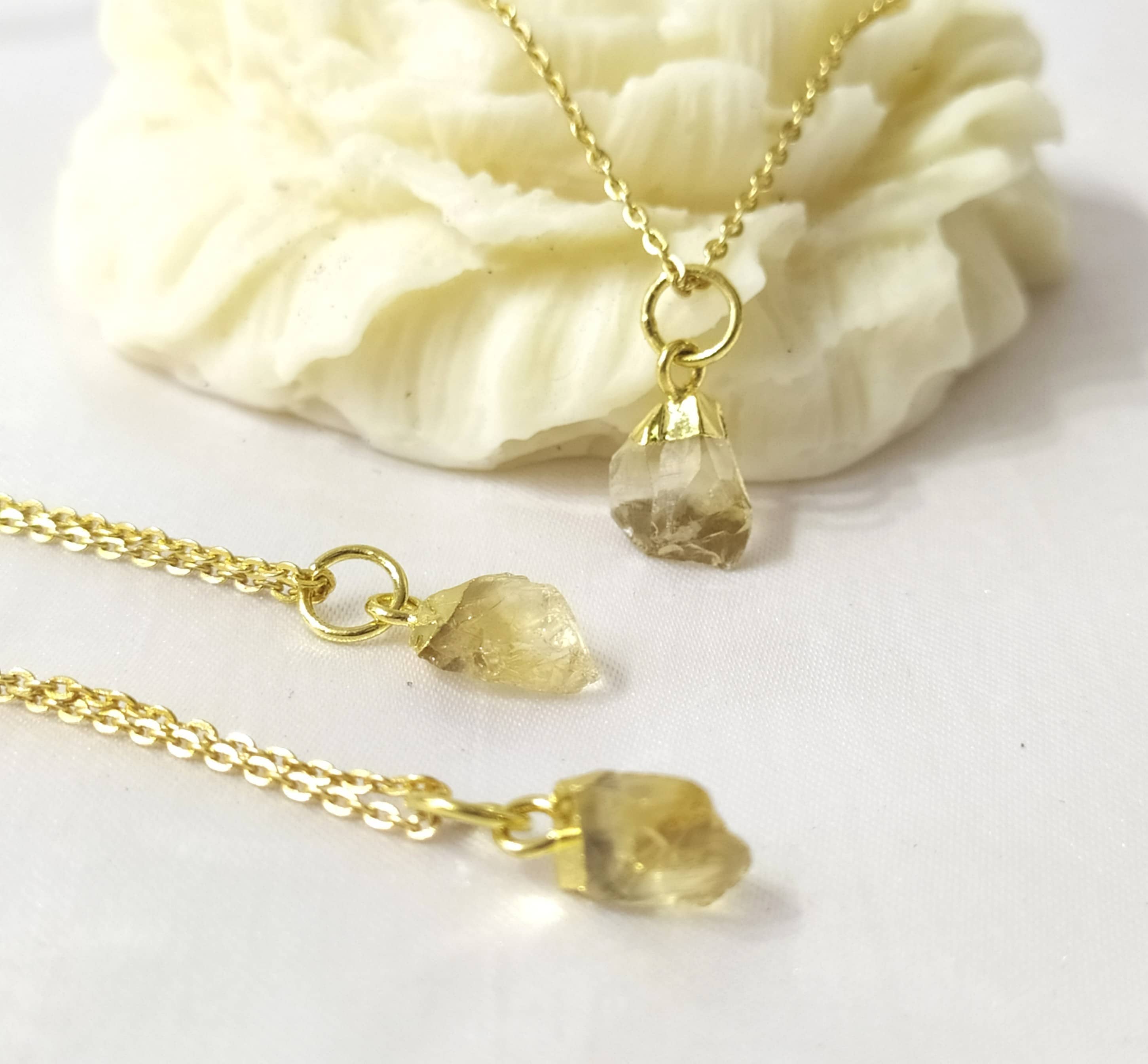 Soothing Crystals - Wholesale Spiritual stone/crystal - Raw Crystal Necklace |Natural Citrine |Raw Gemstone Necklace2