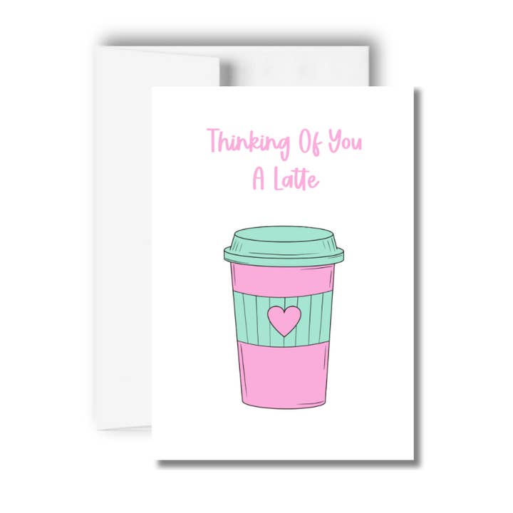 Tänker på dig en Latte Hälsningskort för wholesale av Brandi Creations Design Studio