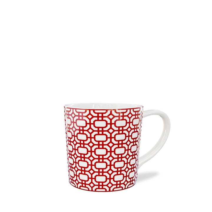 Newport Garden Gate Crimson Mug for wholesale by Caskata