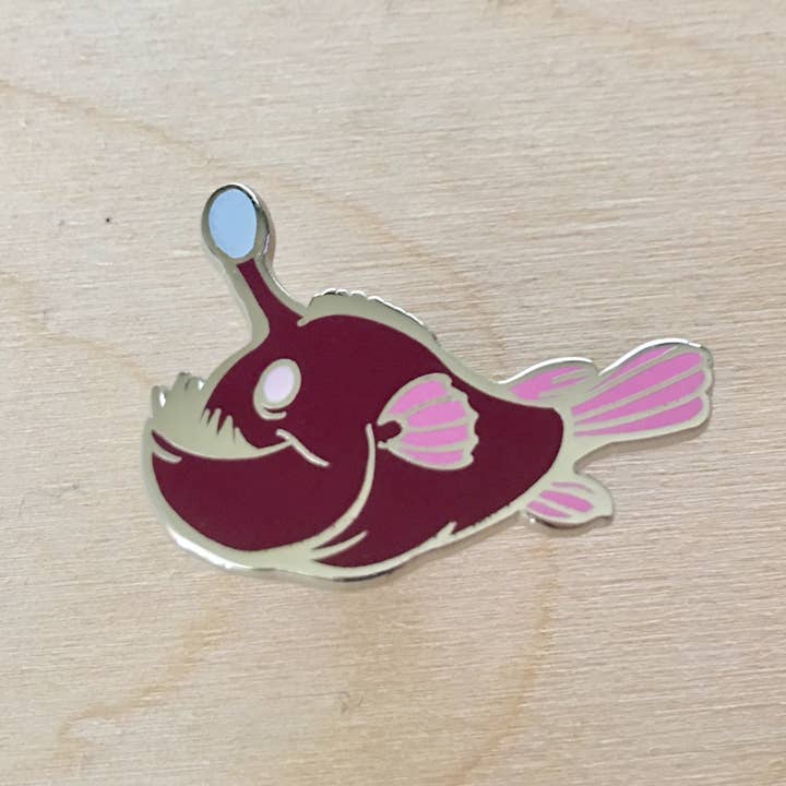 Anglerfish Hard Enamel Pin for wholesale by Sharptooth Snail