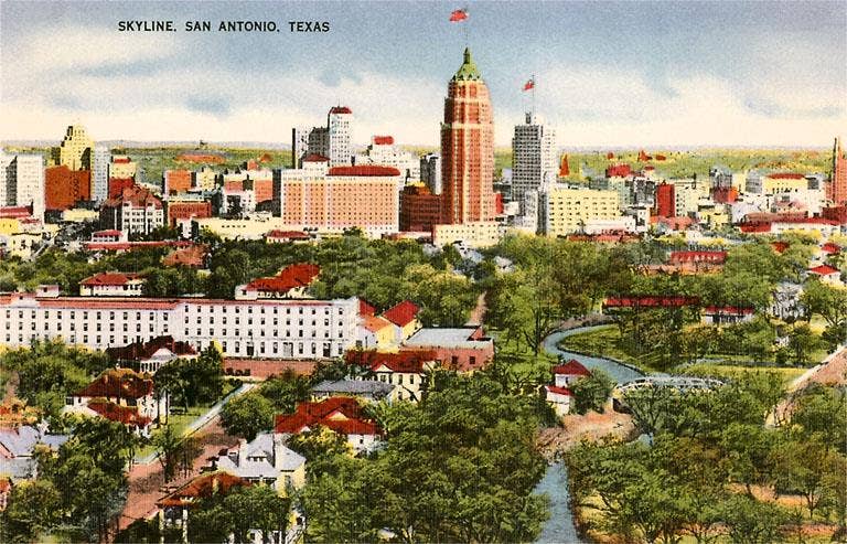 Found Image Press - Wholesale Art Print - Art Print TX-304 Skyline, San Antonio, Texas0