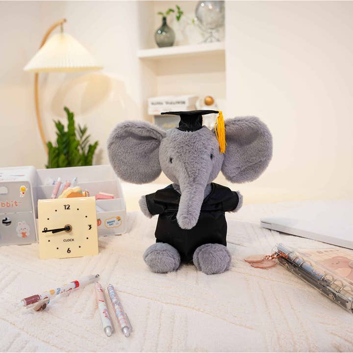 Plushland - Wholesale Stuffed/plush toy – Kids & baby - Graduation Elephant Plush with Cap & Gown – 9”3
