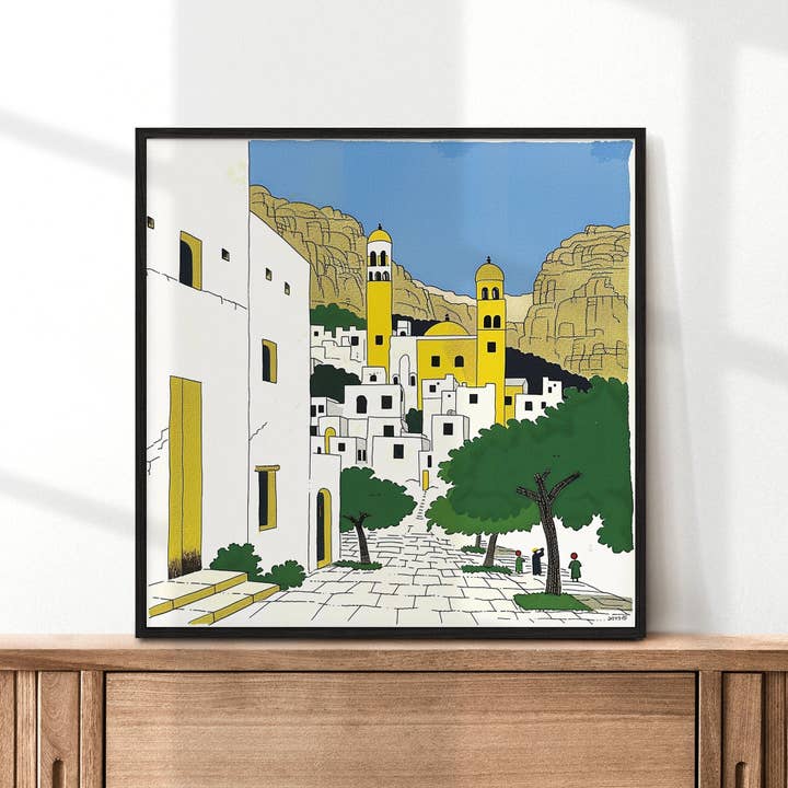 Moderne Algeriet Kunst, Algeriet Afrika Print, Unik Algeriet Kunst, Algeriet Gave, Rejseplakat, Indflyttergave for engroshandel hos Premium Travel Art