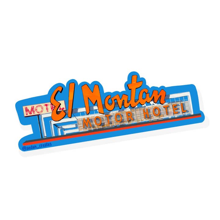 El Montant Motor Hotel Sticker for wholesale by Aedan Creates