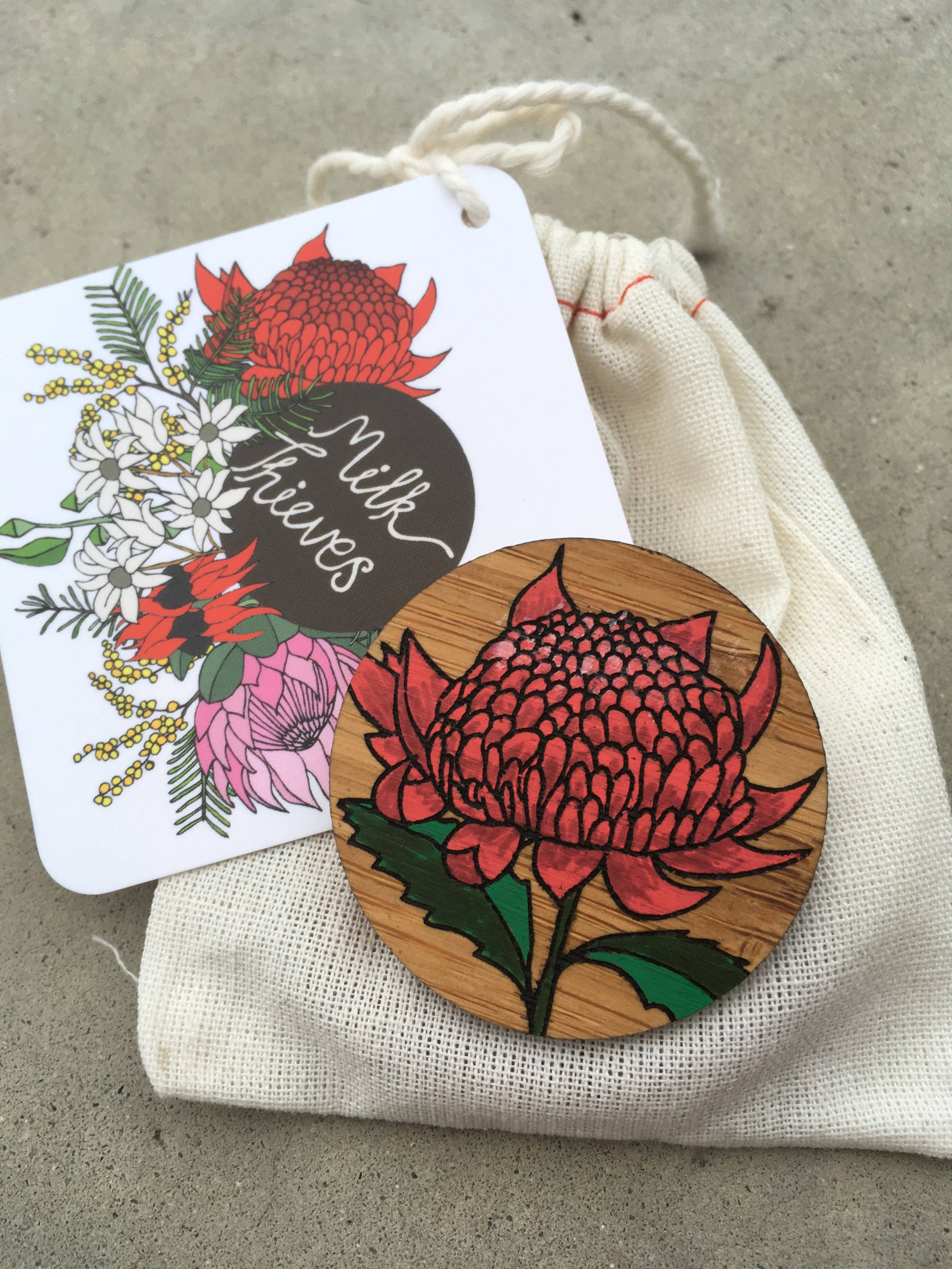 Milk Thieves - Wholesale Brooch - Floral Brooch - Waratah2