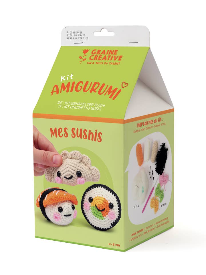 COFFRET DIY CROCHET MES SUSHIS pour la vente par Graine Créative
