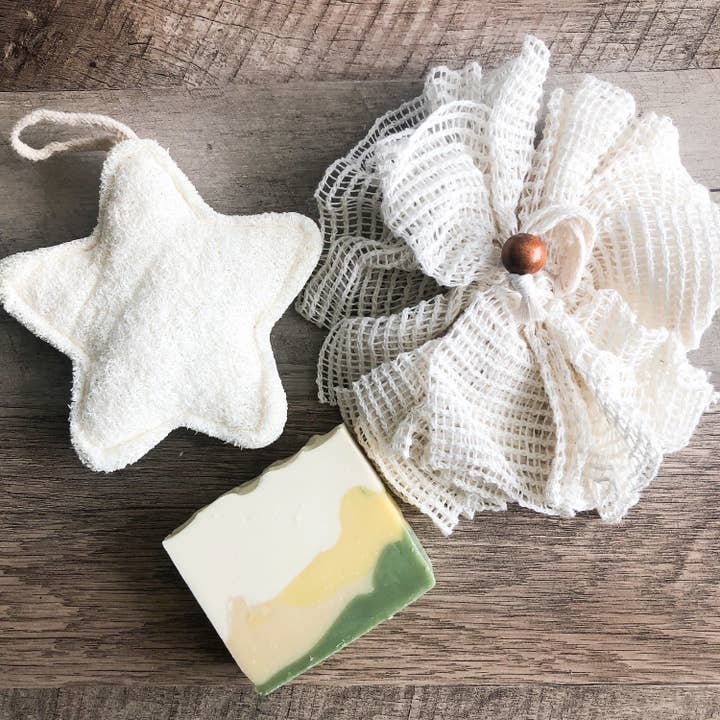 Smile Boutiques - Wholesale Bath Pouf/Sponge - Natural Organic Ramie Bath Sponge - Plastic Free