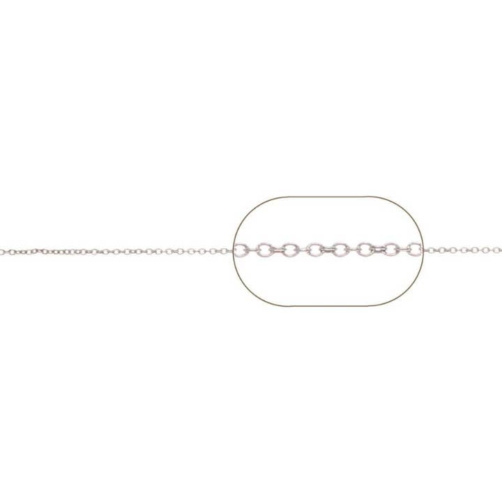 Rolo chain - 0 5mm - 1mt - rhodium-plated silver for wholesale by Buganto