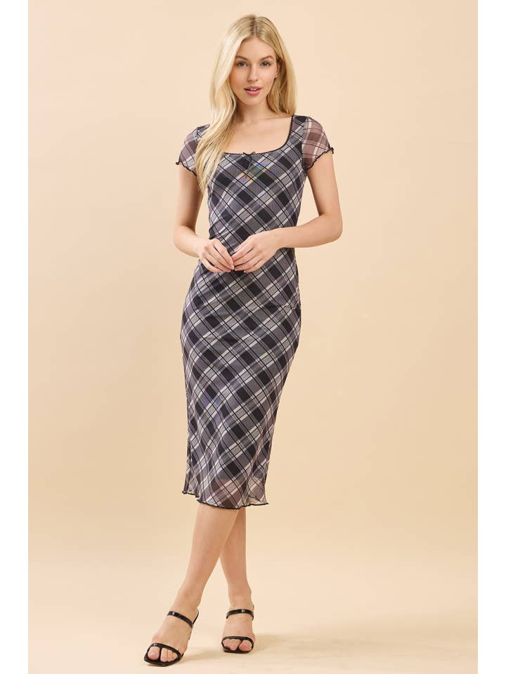 Heart & Hips - Wholesale Dress - Women's - LD56421P - SQUARE NECK FULL LINED PRINT MIDI DRESS1