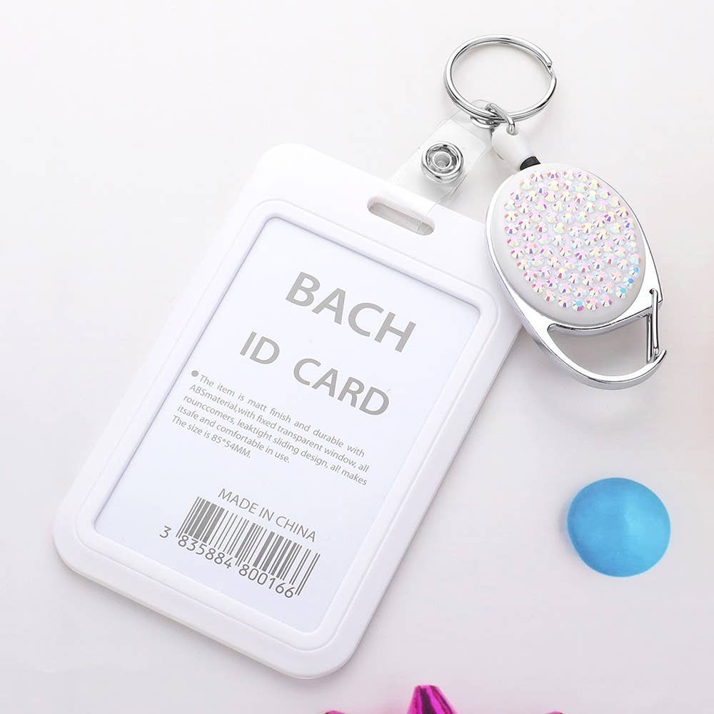 Sensibling Corp. - Wholesale Card Holder - Women's - Bling Studded Tag Pointed Retractable ID Card Holder3