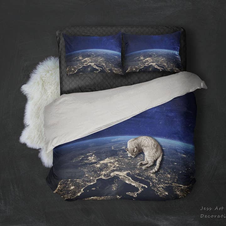 Parure de lit housse de couette univers 3D planète avec taies d'oreiller 133 pour la vente par Jess Art Decoration