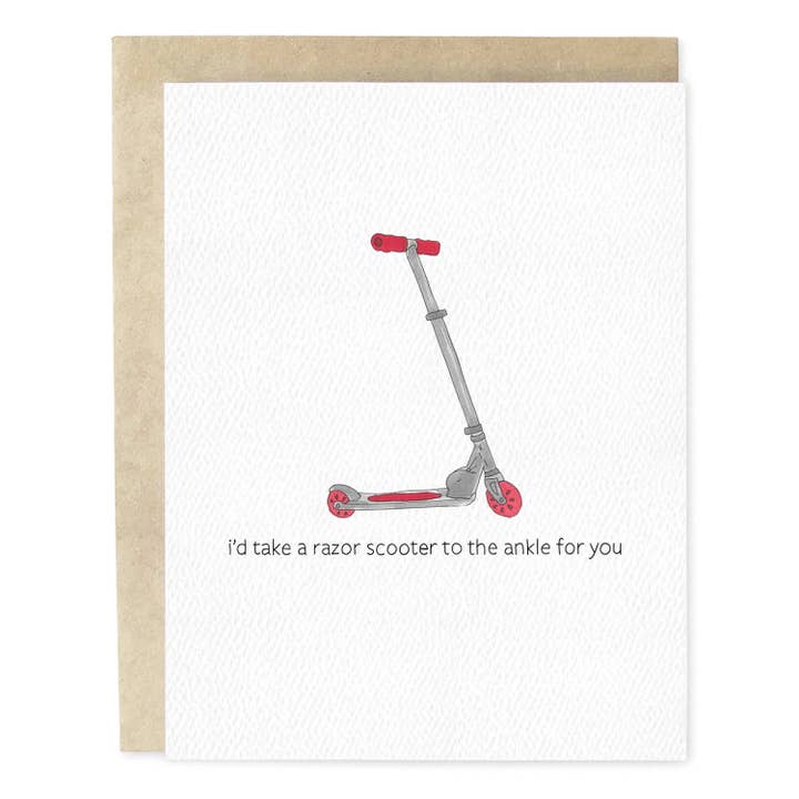 Skribbles - Wholesale Love Card - Razor Scooter Hand-Illustrated Love Greeting Card