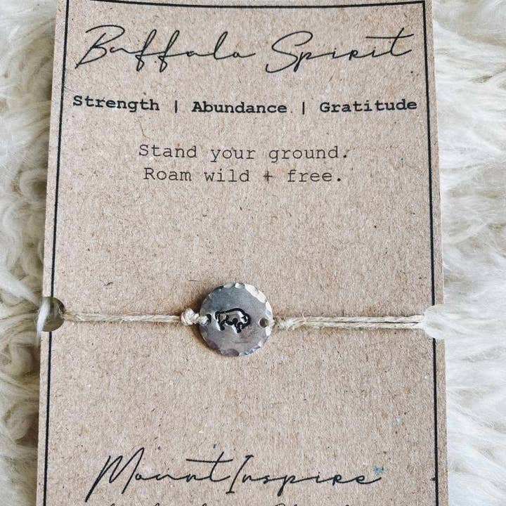 Buffalo Spirit Animal Inspiration Wish Bracelet for wholesale by MountInspire Ltd.