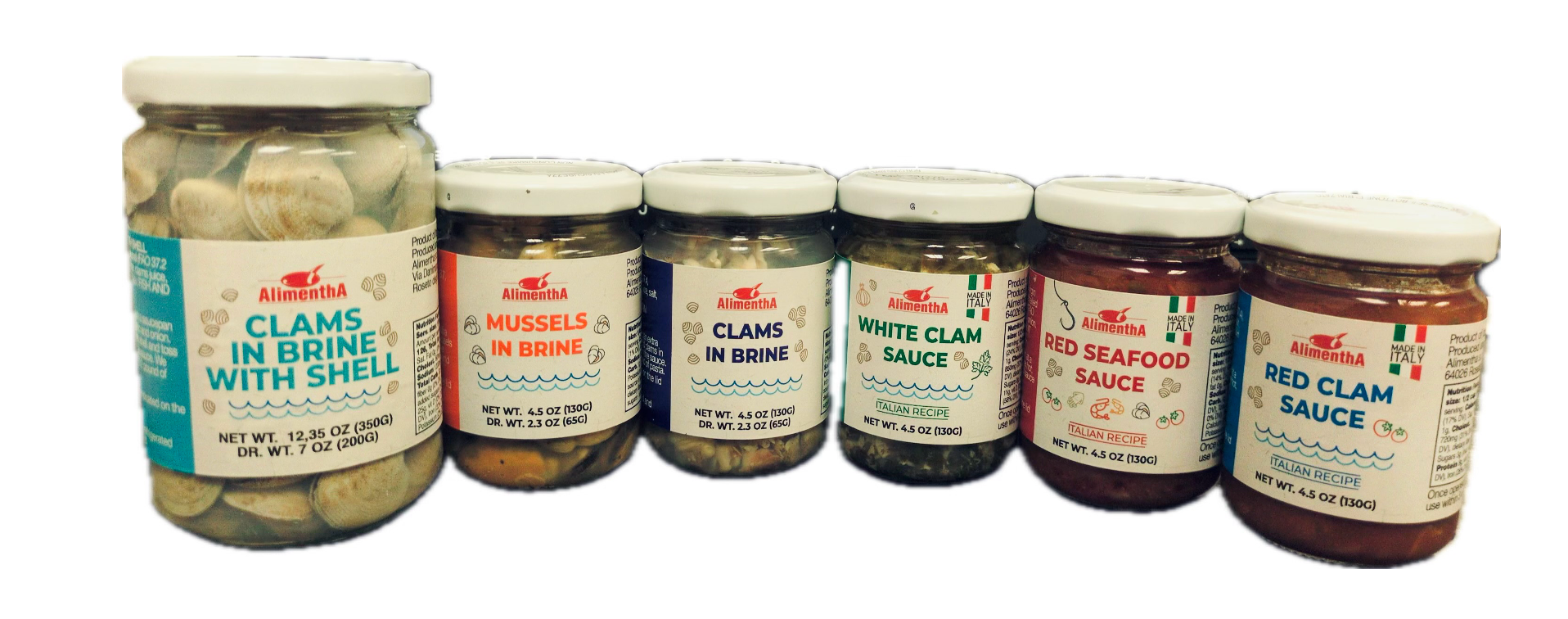 Gourmet Food Solutions, Inc. - Wholesale Sauce - Italian Clam Tomato Sauce | Alimentha, 4.5oz glass4