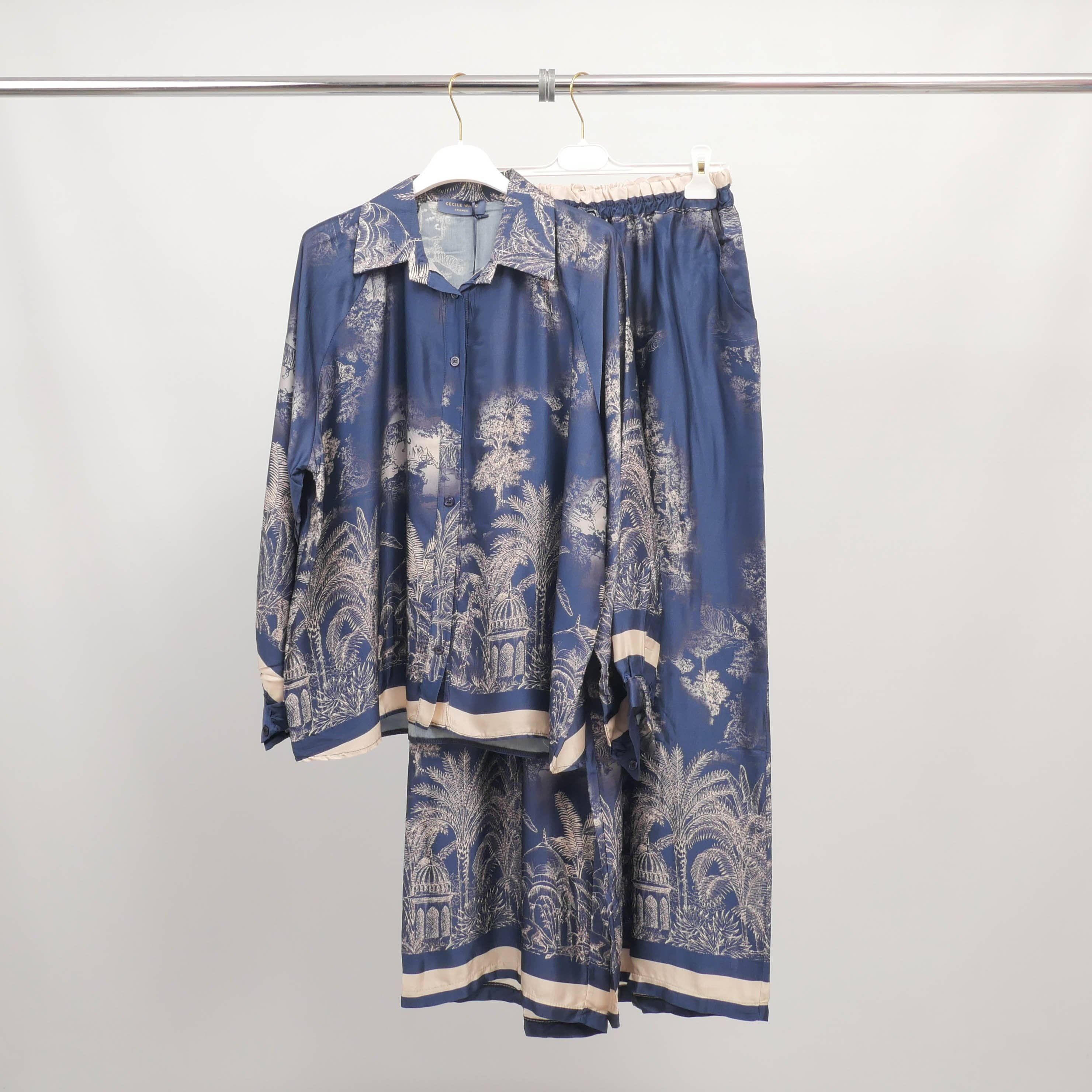 Cecile Wang - Wholesale Pants - Women's - Fluid jungle print trousers in viscose and silk – KD6637VS-44