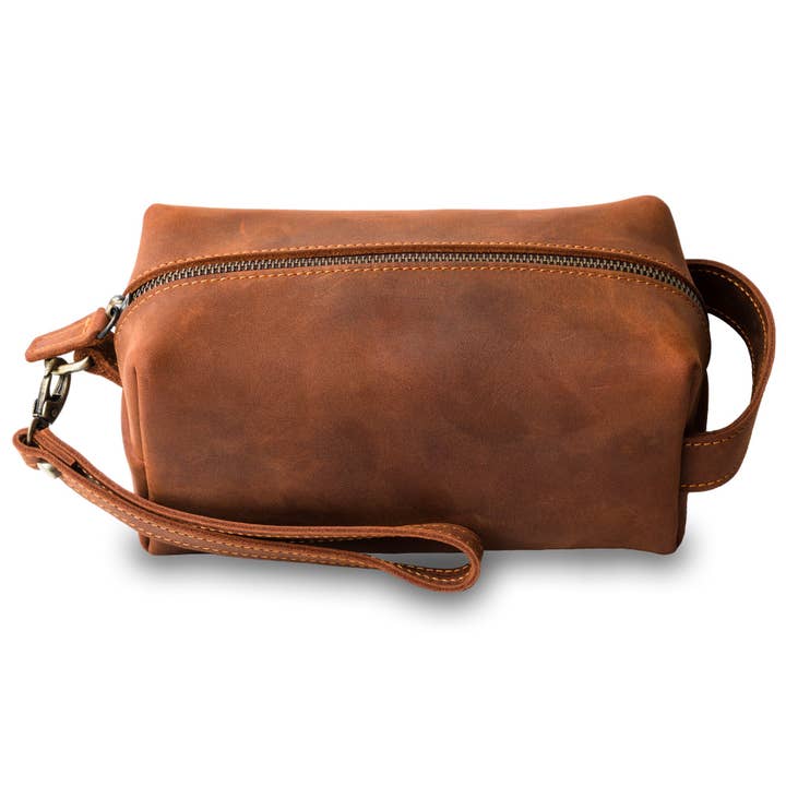 Pegai - Wholesale Toiletry bag – men's - Lee Dopp Kit/ Grooming Kit for Men - Mahogani Brown4