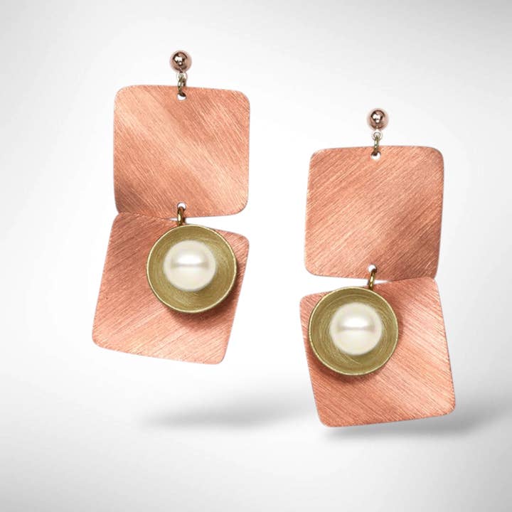 Chick Boss LLC – wholesale Hängande örhängen – SPRAY långa böjda rutor blandade Metal Post örhängen3