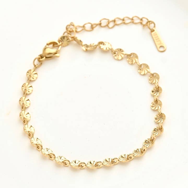 Dainty Sun Rays Bracelet - Round Sunburst Sequin Bracelet for wholesale by Blueyejewelry