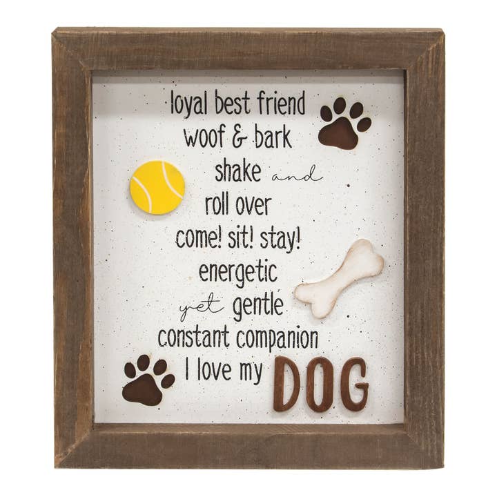 I Love My Dog Shadowbox Frame for wholesale by The Hearthside Collection