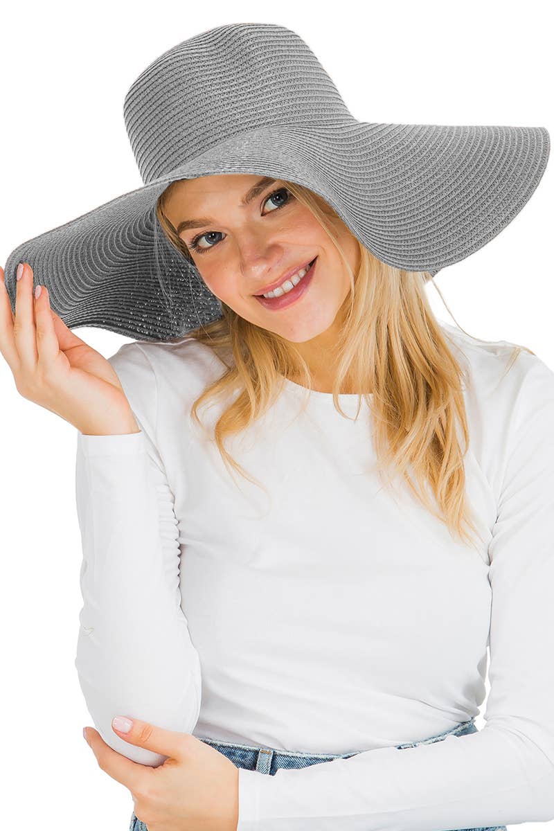 Cap Zone - Venta al por mayor Sombrero de paja - Mujer - Sombrero de sol de paja con tejido apretado, color sólido y ala ancha flexible27