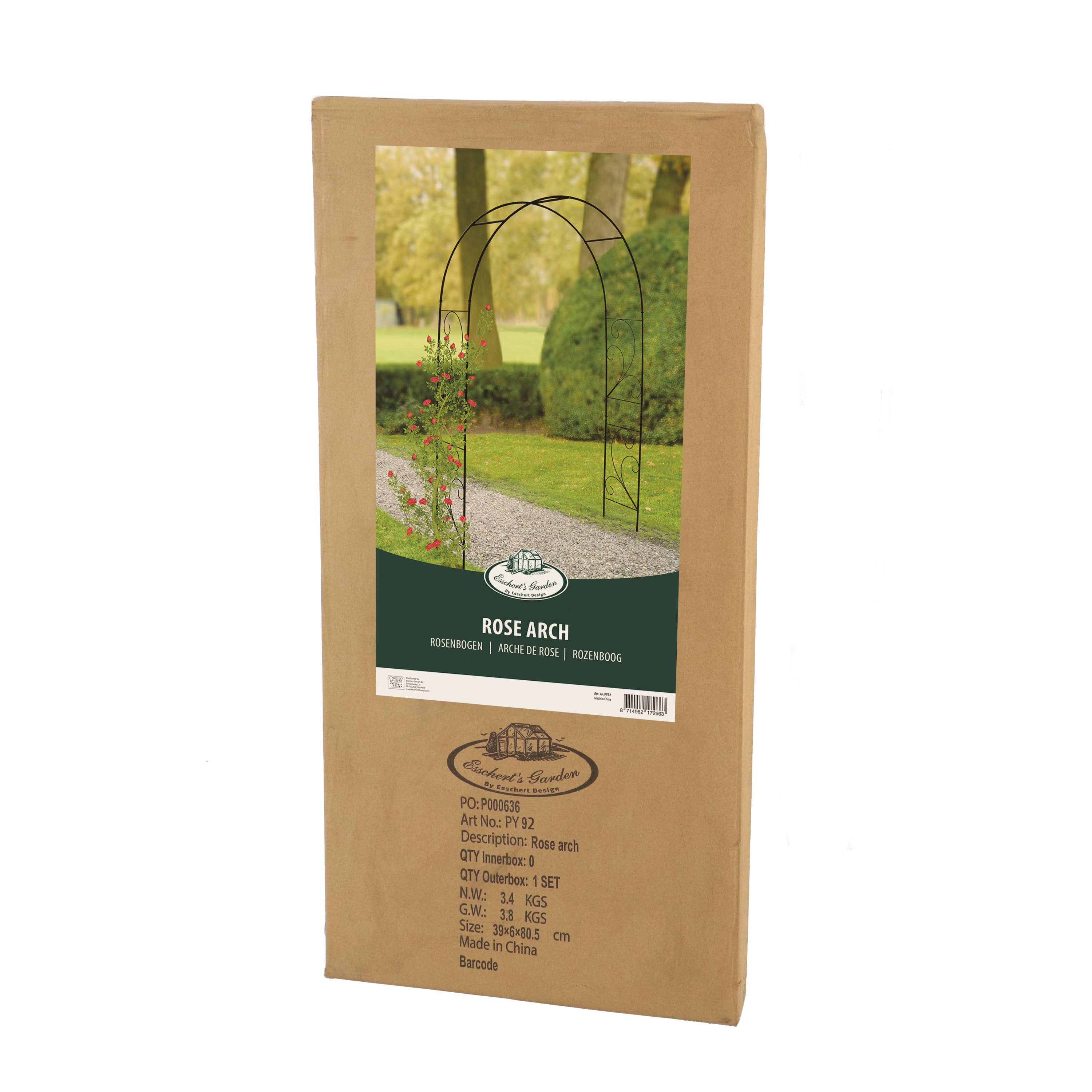 Esschert Design USA - Wholesale Outdoor Ornament/Decor - Rose Scroll Arch, Metal2