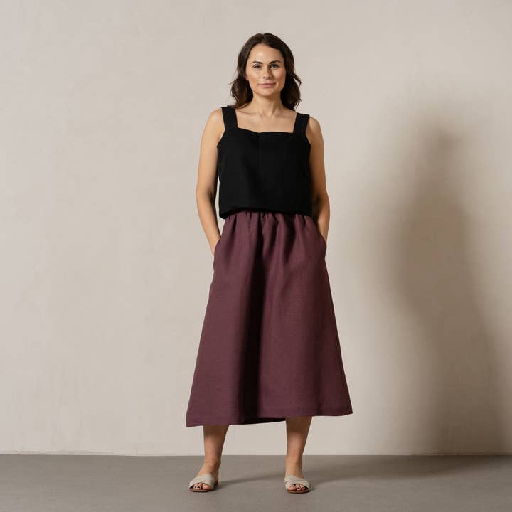 menique - Wholesale Skirt - Women's - Linen Maxi Skirt Sophia - A Line Flowy Maxi Summer Skirt14