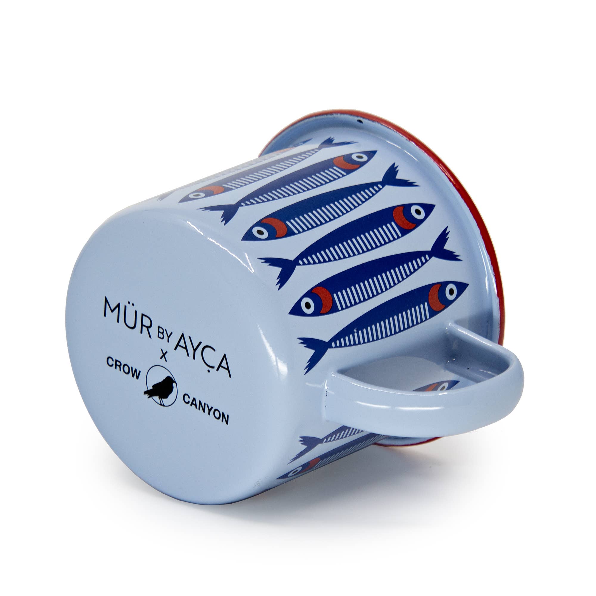 Crow Canyon Home - Wholesale Coffee Mug - Mur by Ayca x CCH Anchovies 16 oz Large Mug, Red Rim1