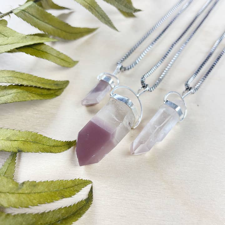 Ewelina Pas Jewelry - Wholesale Pendant/Charm Necklace - Silver Lithium Quartz Slice Necklace3