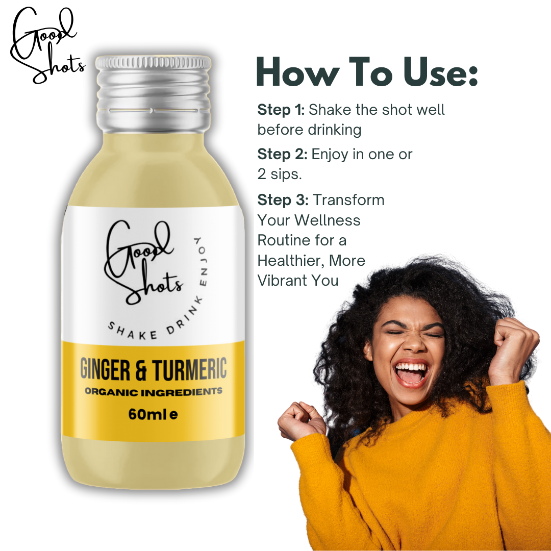 Good Shots - Vente Jus bien-être/fortifiants - Boîte de 12 shots santé au gingembre et curcuma2