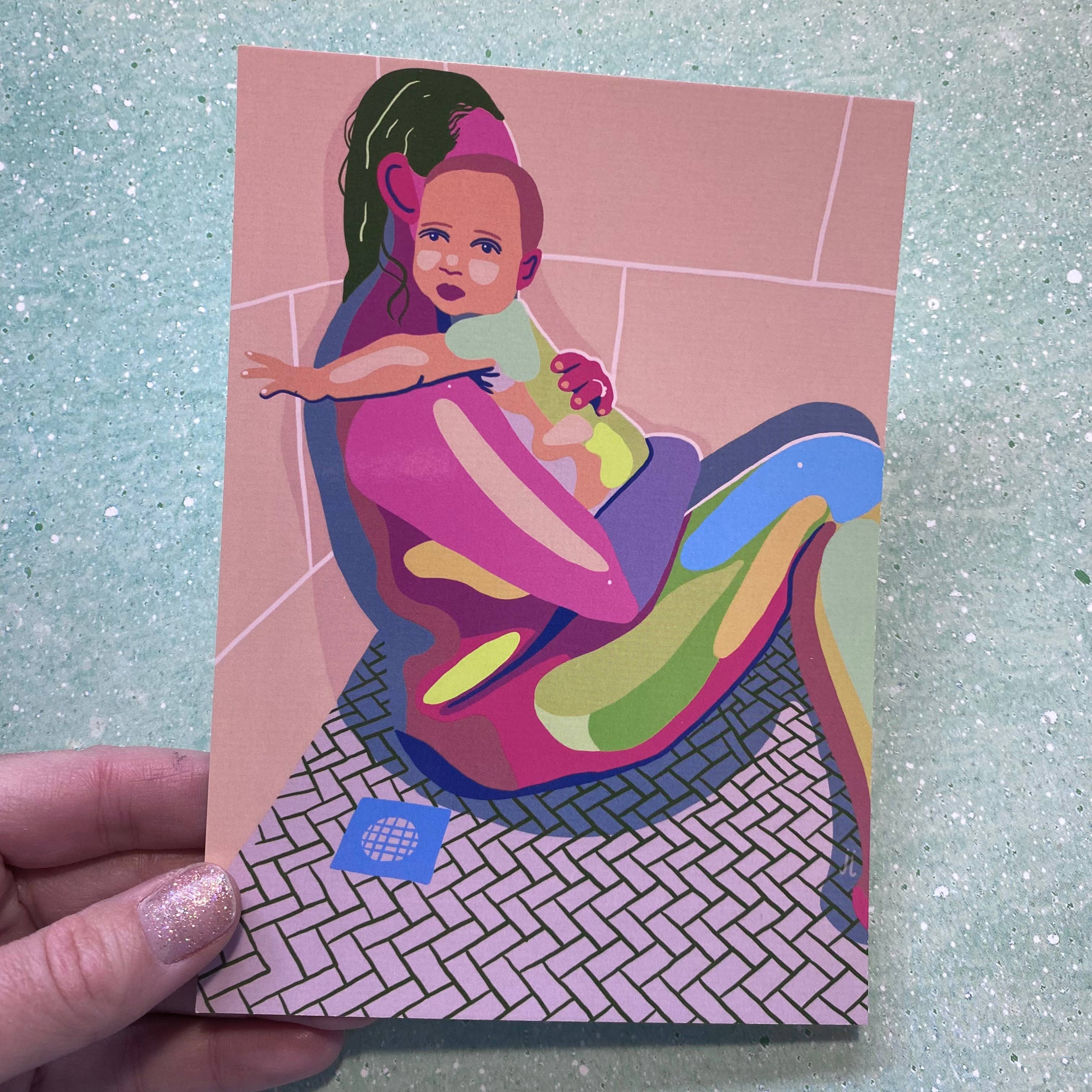 June Jewell Designs - Wholesale Art Print - 5”x7” Shower Moment Art Print1