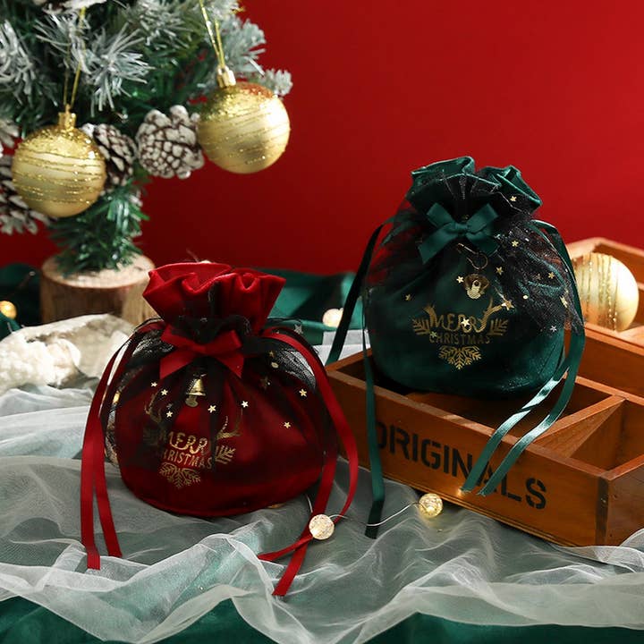 ACCITY - Wholesale Gift Bag - Christmas Velvet Apple Pouch Gift Bag Tote_CWMM105731