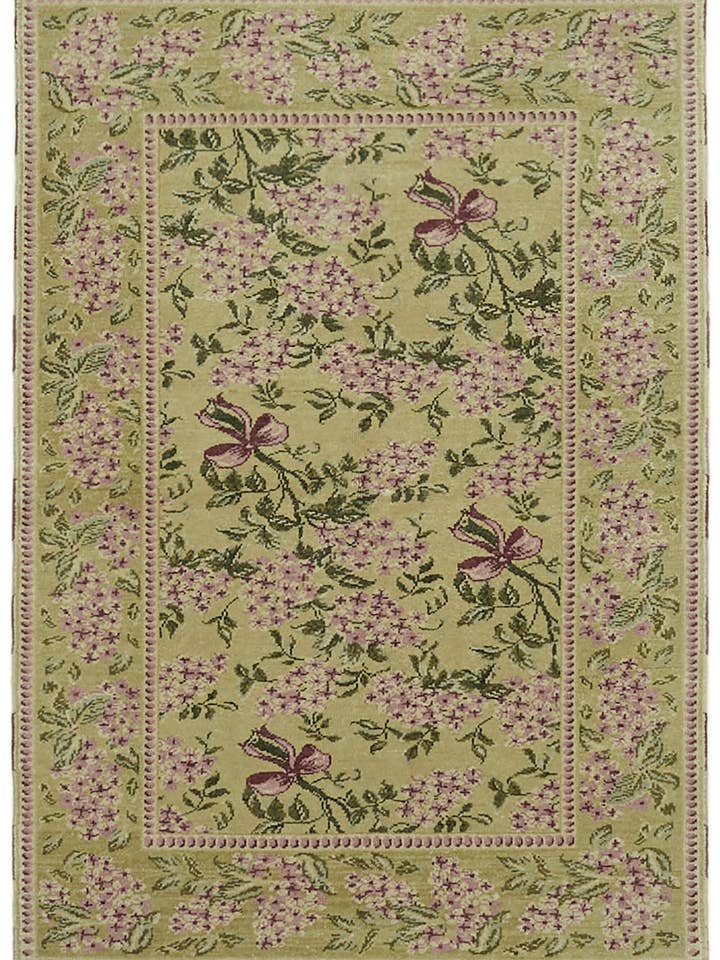 Tapis Oushak Vert 4x6 - 42182 pour la vente par RUG N CARPET