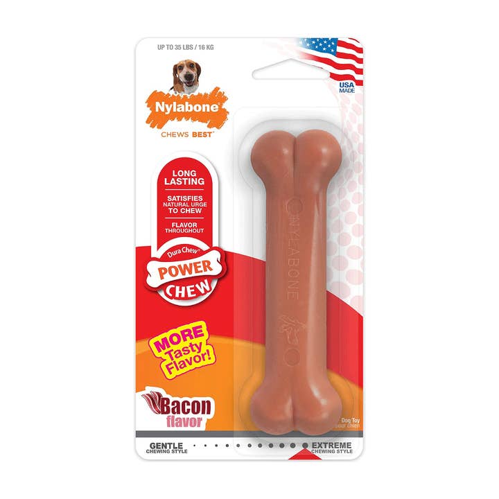 King Wholesale Pet Goods - Vente Jouet à mâcher – chien - NYLABONE DuraChew Os Saveur Bacon Wolf