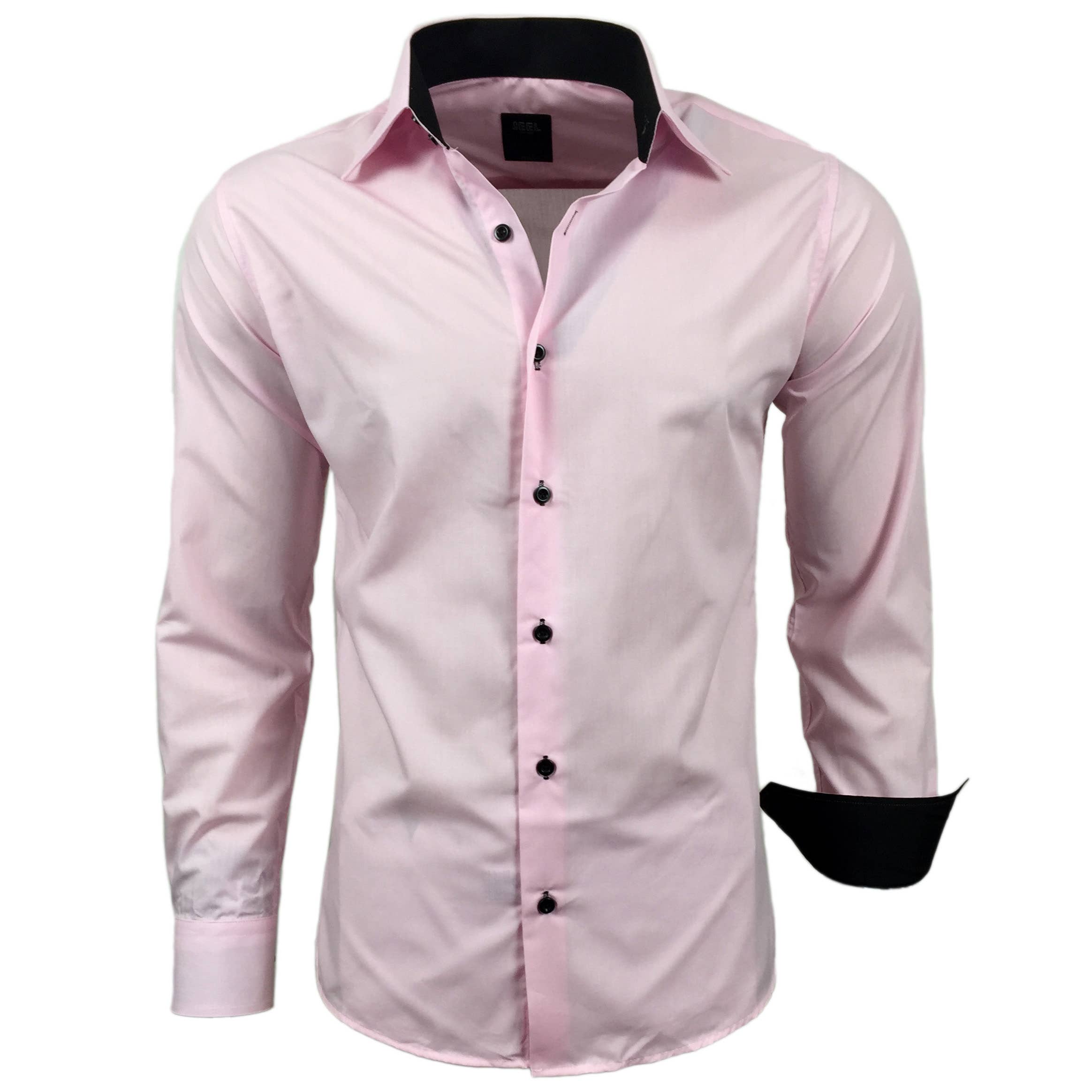 SUBLIMINAL MODE - Wholesale Button Down Shirt - Men's - Plain Two-Tone Basic Shirt14
