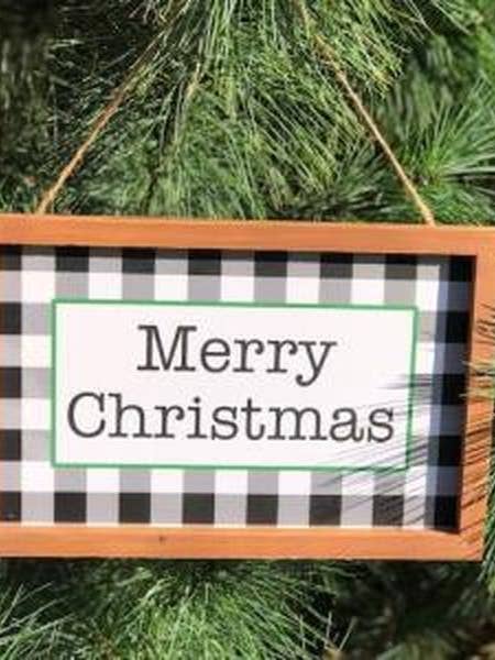 Vrolijk kerstbord met geruit voor wholesale door DNS Designs